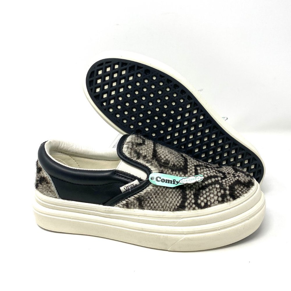 Vans Super Comfy Cush Womens Platform S Crème Black Faux Fur Slip On VN0A4U3I26F - Picture 5 of 9
